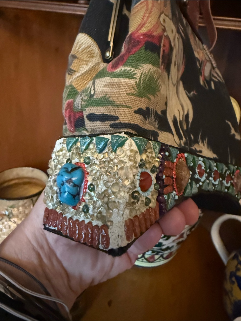 Mary Frances "Happy Trails" Western Cowboy Beaded Handbag. - Picture 5 of 17